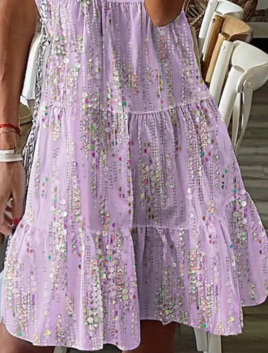New Women's Mini Dress Petite Dress Sundress Shift Dress Tank Dress Active Tropical Fashion Outdoor Vacation Holiday Regular Fit Floral Bohemian Sleeveless U Neck Pink Blue Green Summer Spring Women Spring Dresses|Sundresses