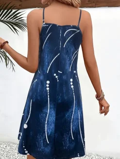Discount Women's Mini Dress Petite Dress A Line Dress Slip Dress Off The Shoulder Dress Vacation Casual Vacation Daily Regular Fit Graphic Geometric Sleeveless V Neck Summer Women Vacation Dresses