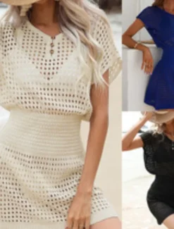 Women's Mini Dress Petite Dress Casual Dress Sundress Summer Dress Fashion Classic Daily Beach Weekend Regular Fit Plain Sleeveless V Neck Black White Royal Blue Apricot Summer Women White Dresses
