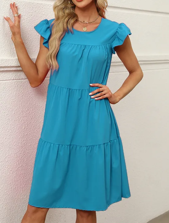 Online Women's Mini Dress Petite Dress White Dress Casual Dress Swing Dress Sundress Elegant Fashion Daily Summer Dress Loose Fit Plain Pure Color Short Sleeve Crew Neck Blush Pink Black White Pink Summer Women White Dresses