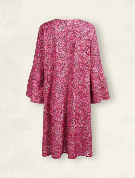 Hot Women's Mini Dress Semi Formal Dress Petite Dress Sundress A Line Dress Bohemia Stylish Boho Ruffle Sleeve Vacation Party Street Regular Fit Ditsy Floral 3/4 Length Sleeve V Neck Women Spring Dresses