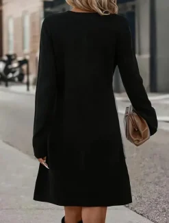 New Women's Mini Dress Sheath Dress Party Casual Semi Formal Party Daily Cocktail Party Regular Fit Graphic Geometric Color Block Long Sleeve Crew Neck Red Blue Gray Spring Fall Winter Autumn Women Casual Dress