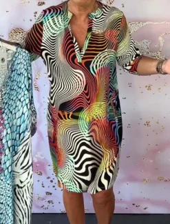 Discount Women's Mini Dress Shift Dress Casual Outdoor Regular Fit Graphic Sleeveless V Neck Blue Purple Green Summer Women Vacation Dresses