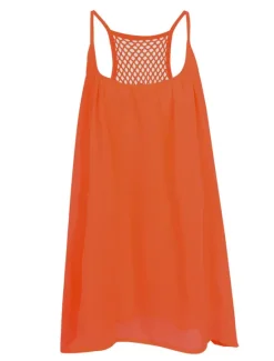 Online Women's Mini Dress Strap Dress Casual Regular Fit Pure Color Sleeveless fluorescent green Black White Orange Summer Spring Women Sundresses
