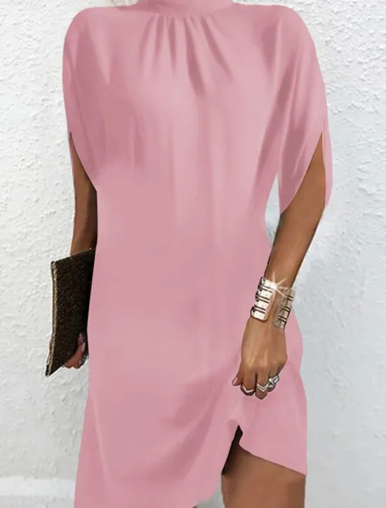 Outlet Women's Mini Dress Summer Dress Work Dresses Casual Semi Formal Daily Holiday Regular Fit Graphic Geometric Short Sleeve High Neck Black Pink Brown Summer Women Casual Dress|Work Dresses