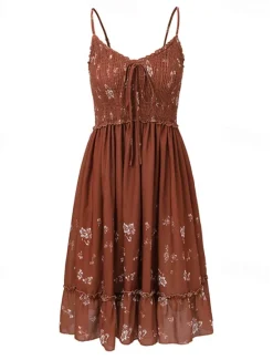 Discount Women's Mini Dress Summer Dress Slip Dress Print Dress Western Dress Fashion Classic Vacation Daily Weekend Regular Fit Flower Sleeveless Spaghetti Strap Summer Women Floral Dresses