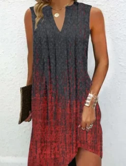Women's Mini Dress Summer Dress Casual Daily Regular Fit Floral Graphic Sleeveless V Neck Red Navy Blue Green Gray Summer Women Sundresses