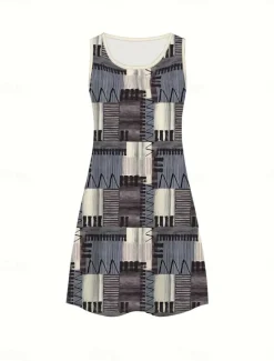 Best Women's Mini Dress Sundress A Line Dress Off The Shoulder Dress Vacation Casual Boho Holiday Beach Regular Fit Ombre Graphic Animal Sleeveless Crew Neck Summer Spring Women Sundresses