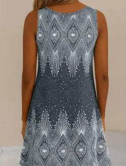 Women's Mini Dress Sundress A Line Dress Summer Dress Casual Daily Beach Regular Fit Ombre Graphic Galaxy Sleeveless Crew Neck V Neck Light Green Blue Light Purple Summer Spring Women Sundresses