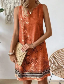 Clearance Women's Mini Dress Sundress Summer Dress Strapless Dress Casual Daily Regular Fit Floral Sleeveless V Neck Summer Women Sundresses