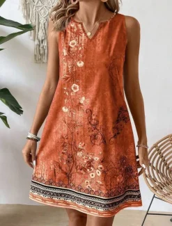 Clearance Women's Mini Dress Sundress Summer Dress Strapless Dress Casual Daily Regular Fit Floral Sleeveless V Neck Summer Women Sundresses
