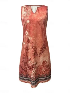 Clearance Women's Mini Dress Sundress Summer Dress Strapless Dress Casual Daily Regular Fit Floral Sleeveless V Neck Summer Women Sundresses