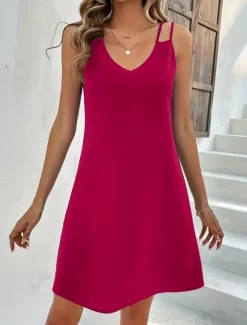 Clearance Women's Mini Dress T Shirt Dress Tee Dress Shift Dress Slip Dress Casual Vacation Casual Daily Regular Fit Graphic Sleeveless V Neck Black Pink Dusty Rose Light Purple Summer Women Sundresses