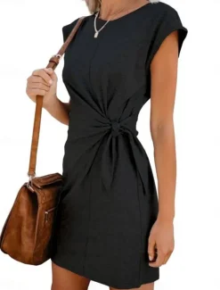 Clearance Women's Mini Dress T Shirt Dress Tee Dress Shift Dress Casual Outdoor Daily Holiday Regular Fit Graphic Short Sleeve Crew Neck Black Pink Wine Gray Summer Women T Shirt Dresses