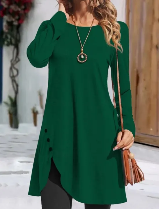 Sale Women's Mini Dress T Shirt Dress Tee Dress Casual Daily Regular Fit Plain Long Sleeve Crew Neck Black Red Green Gray Spring Fall Women Casual Dress|T Shirt Dresses