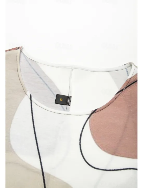 Online Women's Mini Dress T Shirt Dress Tee Dress Sundress Summer Dress Print Dress Fashion Streetwear Modern Outdoor Daily Going out Regular Fit Geometric Color Block Short Sleeve Crew Neck Black And White Women Casual Dress