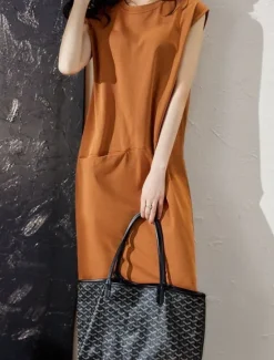 Discount Women's Mini Dress T Shirt Dress Tee Dress Shift Dress Summer Dress Casual Daily Regular Fit Solid Color Sleeveless Crew Neck Black Khaki Summer Women Sundresses