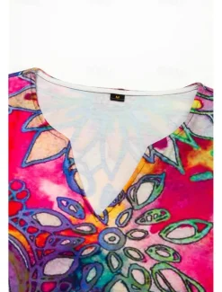 New Women's Mini Dress T Shirt Dress Shift Dress Summer Dress Print Dress Active Fashion Streetwear Outdoor Vacation Work Regular Fit Floral Paisley Half Sleeve V Neck Red Blue Women Spring Dresses