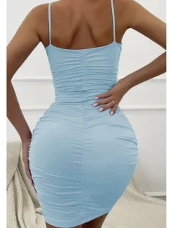 New Women's Mini Dress White Dress Graduation Dress Bodycon Slip Dress Fashion Party Birthday Date Regular Fit Plain Sleeveless Spaghetti Strap Black White Wine Red Summer Women White Dresses