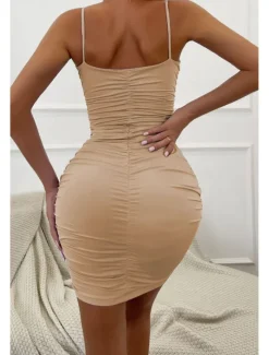 New Women's Mini Dress White Dress Graduation Dress Bodycon Slip Dress Fashion Party Birthday Date Regular Fit Plain Sleeveless Spaghetti Strap Black White Wine Red Summer Women White Dresses