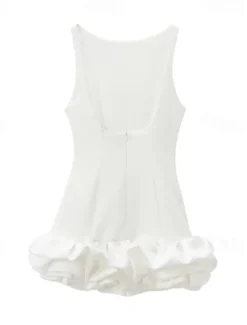 Online Women's Mini Dress White Dress Graduation Dress Sexy Dress Fashion Party Birthday Cocktail Party Regular Fit Plain Sleeveless Crew Neck Black White Red Summer Women White Dresses