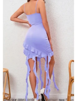 Hot Women's Mini Dress White Dress Graduation Dress Homecoming Dress Bodycon Fashion Birthday Graduation Date Regular Fit Plain Sleeveless Spaghetti Strap Black White Red Purple Summer Women White Dresses