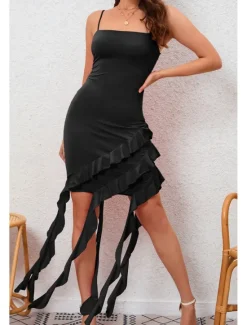 Hot Women's Mini Dress White Dress Graduation Dress Homecoming Dress Bodycon Fashion Birthday Graduation Date Regular Fit Plain Sleeveless Spaghetti Strap Black White Red Purple Summer Women White Dresses