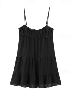 Clearance Women's Mini Dress White Dress Graduation Dress Slip Dress Fashion Elegant Dress Outdoor Party Holiday Regular Fit Plain Sleeveless V Neck Black White Summer Women White Dresses
