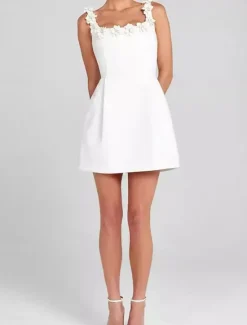 Discount Women's Mini Dress White Dress Casual Dress Tank Dress Basic Casual Vacation Daily Regular Fit Plain Sleeveless Strap Black And White Black White Pink Summer Women Cocktail Dress
