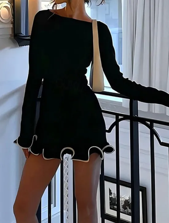 Best Women's Mini Dress White Dress Sheath Dress Stylish Casual Vacation Daily Date Regular Fit Plain Long Sleeve Crew Neck Black White Pink Spring Fall Women White Dresses