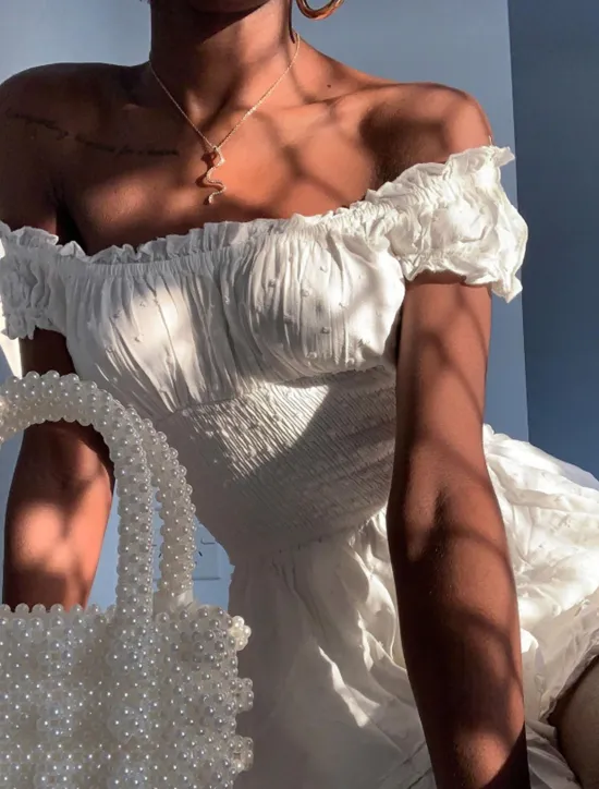 Online Women's Mini Dress White Dress Graduation Dress Fashion Party Birthday Date Regular Fit Plain Short Sleeve Off Shoulder Black White Summer Women White Dresses