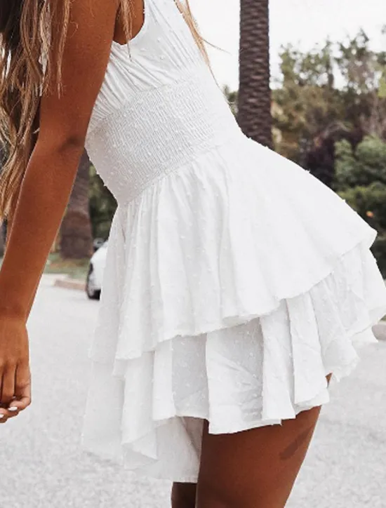 Online Women's Mini Dress White Dress Graduation Dress Fashion Party Birthday Date Regular Fit Plain Short Sleeve Off Shoulder Black White Summer Women White Dresses