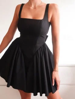 Best Women's Mini Dress White Dress Graduation Dress Slip Dress Fashion Modern Outdoor Vacation Graduation Regular Fit Plain Sleeveless Spaghetti Strap Black White Pink Summer Women White Dresses