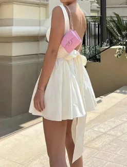 Best Women's Mini Dress White Dress Graduation Dress Slip Dress Fashion Modern Outdoor Vacation Graduation Regular Fit Plain Sleeveless Spaghetti Strap Black White Pink Summer Women White Dresses