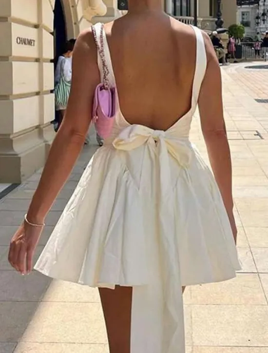 Best Women's Mini Dress White Dress Graduation Dress Slip Dress Fashion Modern Outdoor Vacation Graduation Regular Fit Plain Sleeveless Spaghetti Strap Black White Pink Summer Women White Dresses