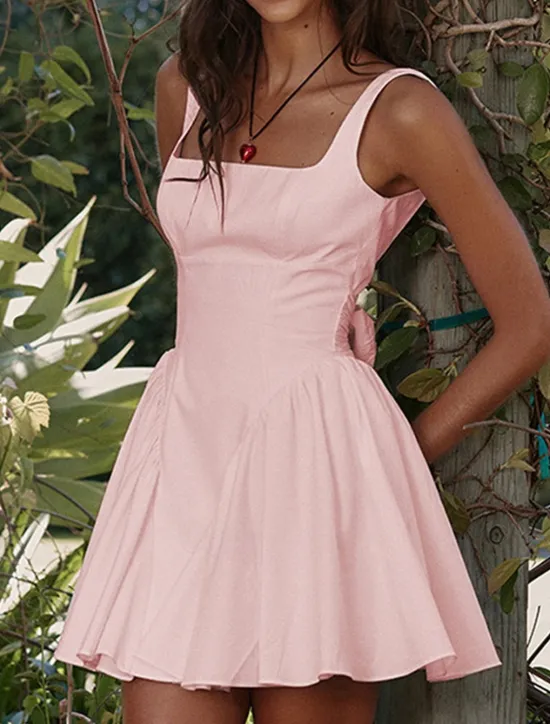 Best Women's Mini Dress White Dress Graduation Dress Slip Dress Fashion Modern Outdoor Vacation Graduation Regular Fit Plain Sleeveless Spaghetti Strap Black White Pink Summer Women White Dresses