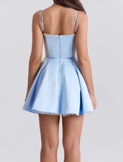 Clearance Women's Mini Dress White Dress Graduation Dress Party Dress Fashion Party Birthday Date Regular Fit Plain Sleeveless Spaghetti Strap Black White Pink Red Summer Women White Dresses