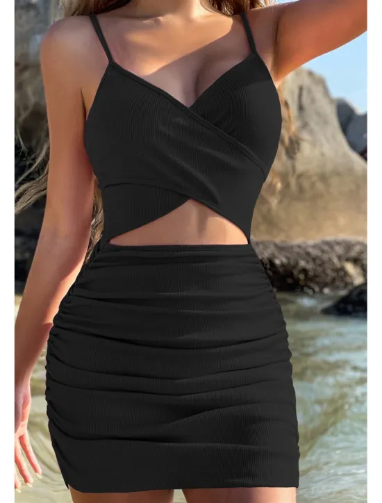 Best Women's Mini Dress White Dress Graduation Dress Slip Dress Fashion Outdoor Birthday Graduation Regular Fit Plain Sleeveless Spaghetti Strap Black White Pink Royal Blue Summer Women White Dresses