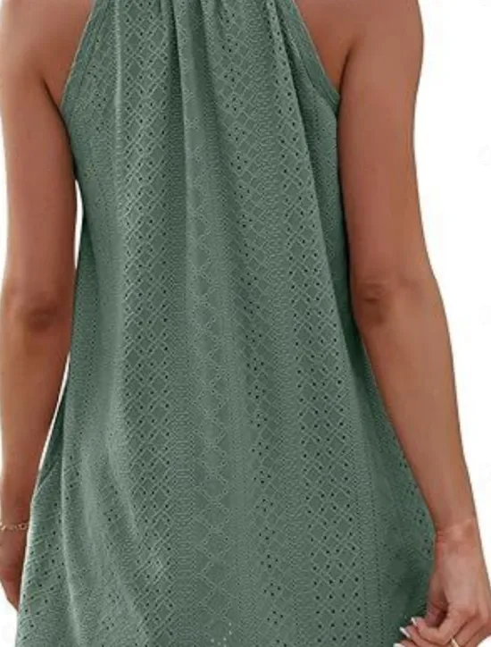 Best Women's Mini Dress White Dress Casual Dress Tank Dress Basic Casual Vacation Daily Regular Fit Plain Sleeveless Halter Neck Black White Pink Sky Blue Summer Women White Dresses