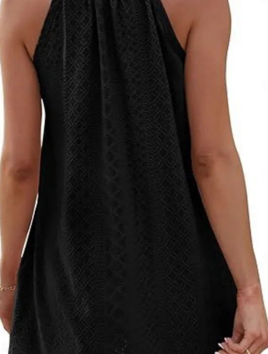 Best Women's Mini Dress White Dress Casual Dress Tank Dress Basic Casual Vacation Daily Regular Fit Plain Sleeveless Halter Neck Black White Pink Sky Blue Summer Women White Dresses