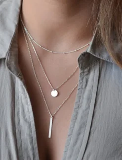 Online Women's necklace Chic & Modern Street Geometry Necklaces / 3 Layered Necklace / Dailywear / Spring / Summer / Fall / Winter Women Trendy Jewelry