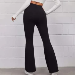 Best Women's Normal Bootcut Flare Flared Pants Fashion Full Length High Waist Plain Wide Leg Comfort Micro-elastic Casual Weekend Black Yellow Red Blue Summer Spring & Fall Regular Fit Women Pants