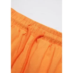 Clearance Women's Normal Cotton Linen Pants Chinos Casual Daily Knee Length Natural Solid Colored Pocket Drawstring Elastic Waist Breathability Comfortable Inelastic Vacation Casual Daily Navy-blue milk white Women Pants