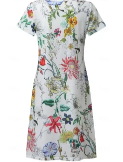 Outlet Women's Normal EU / US Size Midi Dress Long Sleeve Boho Dress Sundress Elegant Dress Elegant Bohemia Tropical Butterfly Sleeve Vacation Home Work Loose Fit Floral Geometric Short Sleeve V Neck Black Women Spring Dresses|Floral Dresses