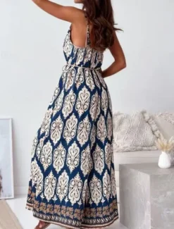 Best Women's Normal Jumpsuit Active Graphic Sleeveless Wide Leg V Neck High Waist Vacation Daily Regular Fit Navy Blue Blue Apricot Summer Women Jumpsuits|Graphic Jumpsuit