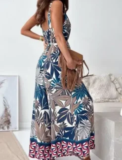 Best Women's Normal Jumpsuit Active Graphic Sleeveless Wide Leg V Neck High Waist Vacation Daily Regular Fit Navy Blue Blue Apricot Summer Women Jumpsuits|Graphic Jumpsuit