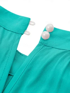 Online Women's Normal Jumpsuit Active Solid Color Sleeveless Halter Neck High Waist Tie Belt Vacation Daily Regular Fit Green Summer Women Jumpsuits