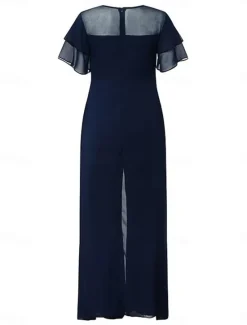 Discount Women's Normal Jumpsuit Elegant Solid Color Short Sleeve V Neck High Waist With Train Office Work Regular Fit Summer Women Jumpsuits