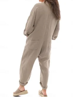 Hot Women's Normal Jumpsuit Fashion Streetwear Full Length Solid Color Patchwork Quick Dry Breathability Micro-elastic Black Blue Gray Spring & Fall Regular Fit Women Jumpsuits