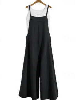 Clearance Women's Normal Jumpsuit Streetwear Solid Color Sleeveless Square Neck Backless Street Daily Regular Fit Black White Army Green Summer Women Jumpsuits